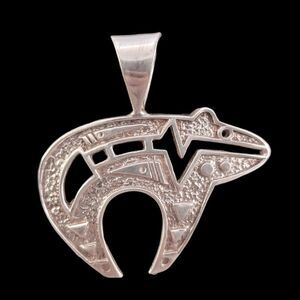 Ray Tracey Navajo Sterling Knifewing Segura Bear Pendant